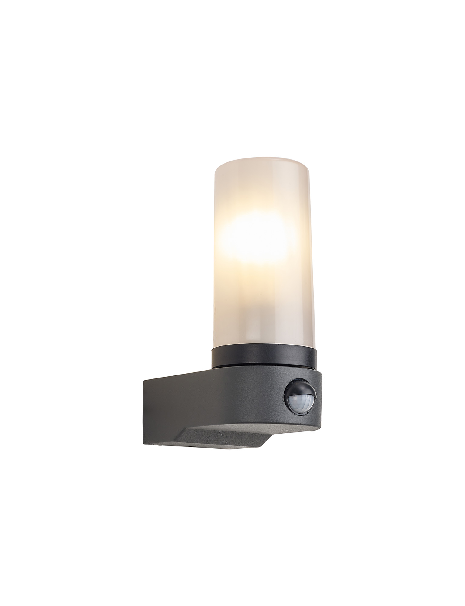 D0876  Milo Tubular Wall Lamp PIR IP54 Dark Grey